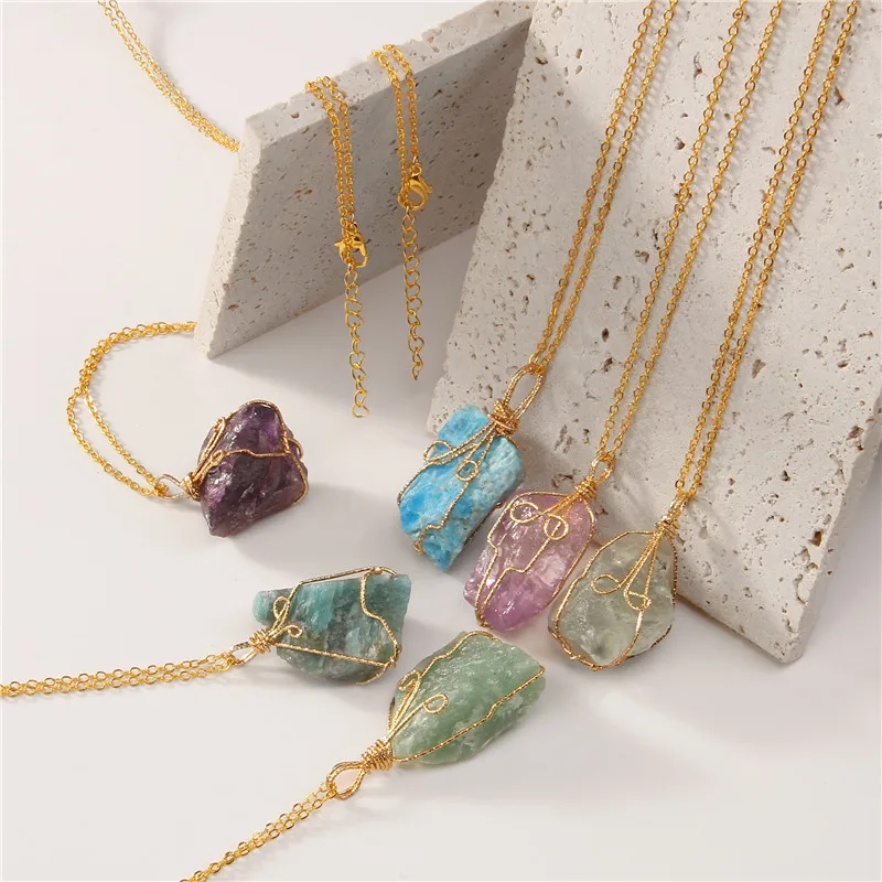 Collier Pendentif en Pierre Naturelle pour Femme, Bijou Ras du Cou en Clip, Idéal pour la Guérison et la raq, Disponible en Plusieurs Modèles