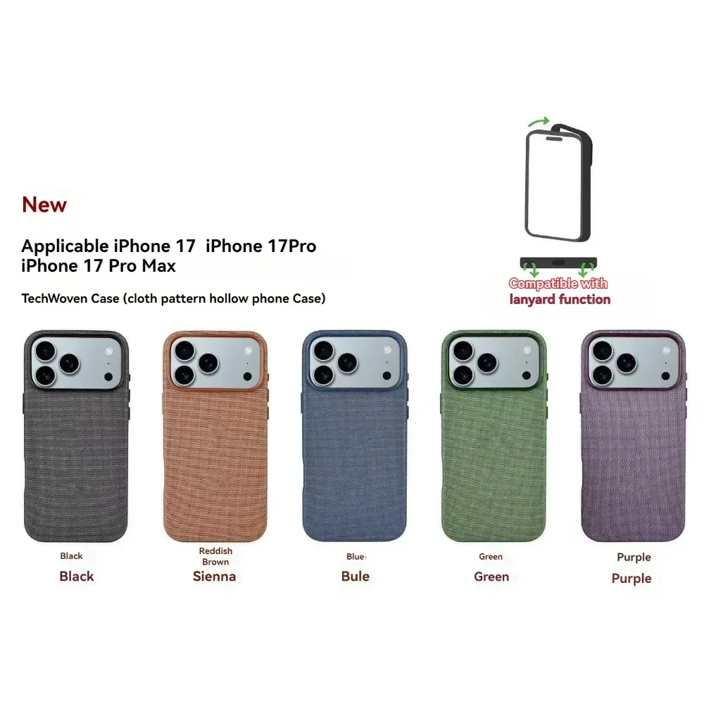 حافظة قماش بتقنية MagSafe عالية الجودة لهاتف آيفون 17 برو ماكس 1:1 غطاء حماية للشحن اللاسلكي المغناطيسي الأصلي #2