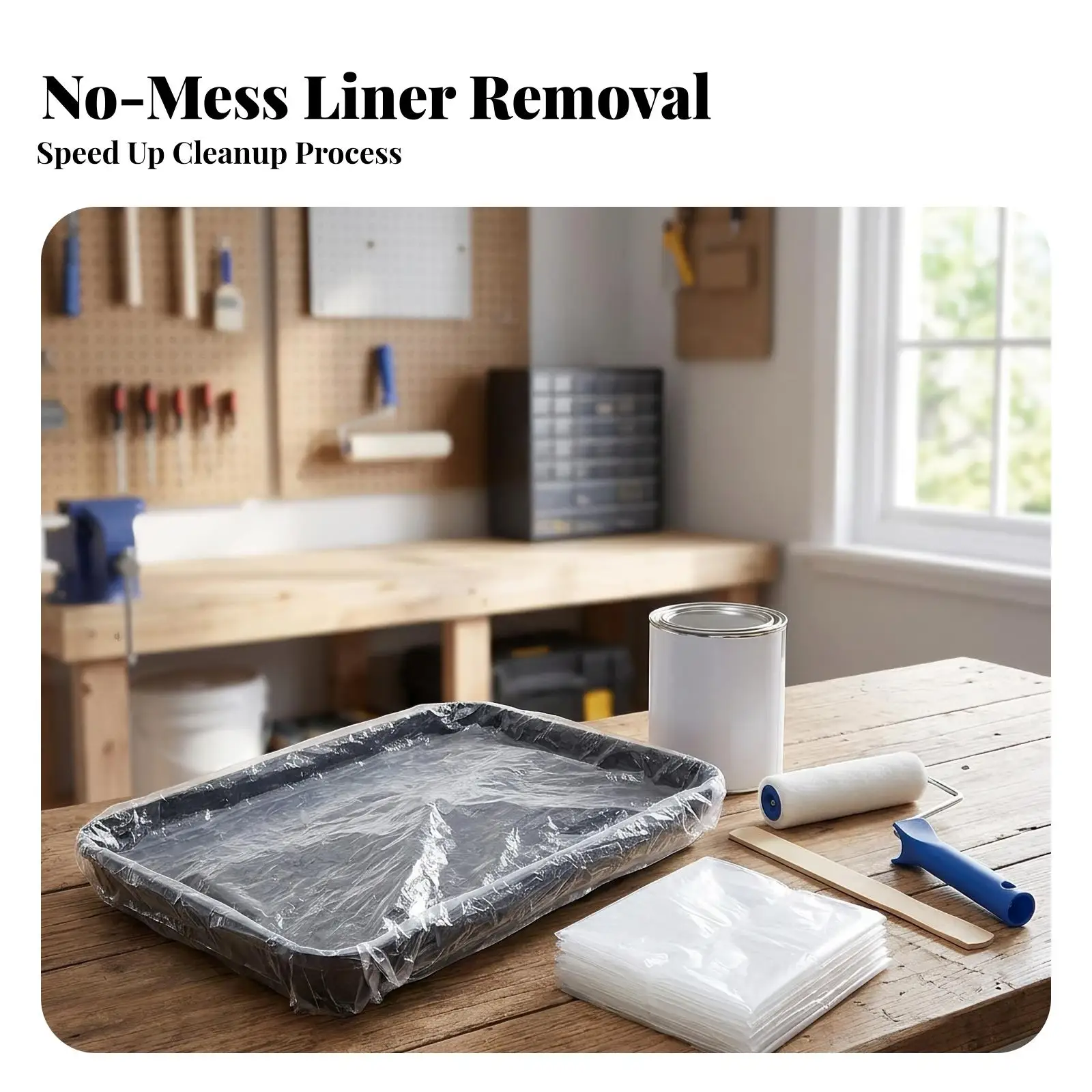 LDPE Paint Tray Liner for Paint Trays with Handles for Roller Kit Flexible Raised Sides for Easy Loading for Walls