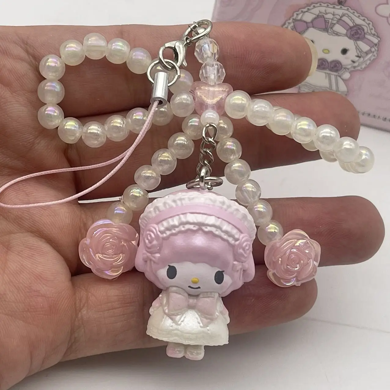 Neues Produkt auf Lager: KT Cat My Melody Cinnamoroll Kuromi Blumen-Hochzeitspuppen-Anhänger Blindbox – Süße Taschenanhänger Überraschungsgeschenk