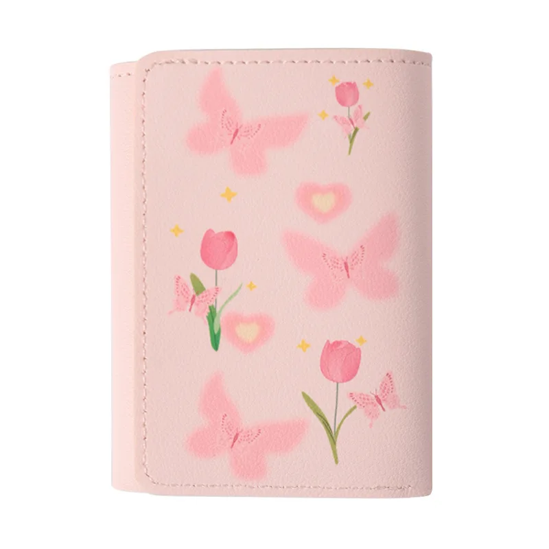 

Portable Coin Bag Photo Card Bag Floral Purse For Student Young Girls Everyday Carry