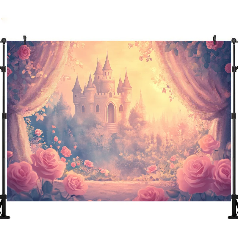 LS Photography Background Abstract Old Curtains Castle Floral Decor Maternity Wedding Adult Art Portrait Photo Backdrop Studio