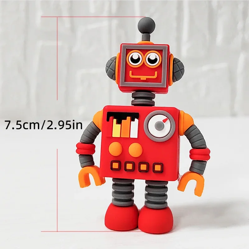 Roboter Gear Cake Topper Interaktive Roboter Dekor Alles Gute zum Geburtstag Jungen Party Cupcake DIY Roboter Thema Dekorationen Party Supplies – Detail 9