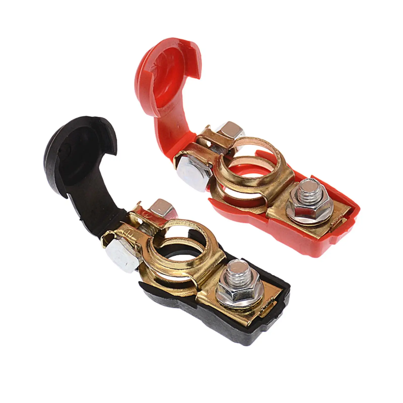 

Car Battery Terminal Connector Kit Copper Plated Quick Release Clamps Universal Cable Adapters for Vehicle RV Boat