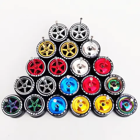 10 Sets 1/64 Alloy Car Wheels Pack Tires Diameter 9.8mm/11mm/12mm/13mm/14mm for Hot Wheel/Matchbox/Domeka/Tomy 1:64 Car Model