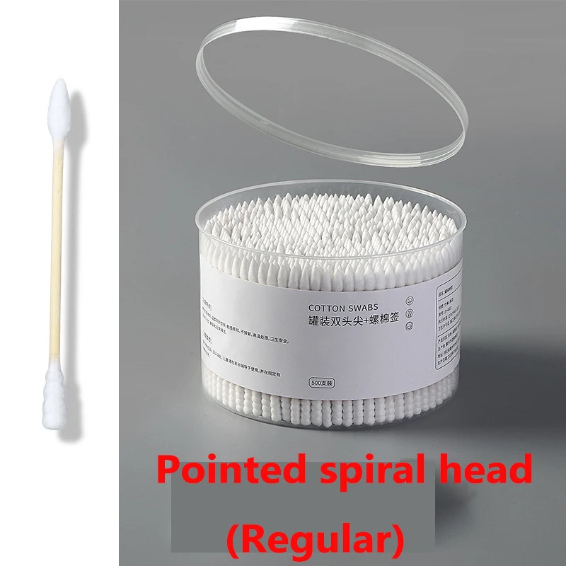 500pcs Boxed Cosmetic Cotton Double Head Cotton Swab Women Makeup Cotton Buds  For Wood Sticks Nose Ears Cleaning Tools