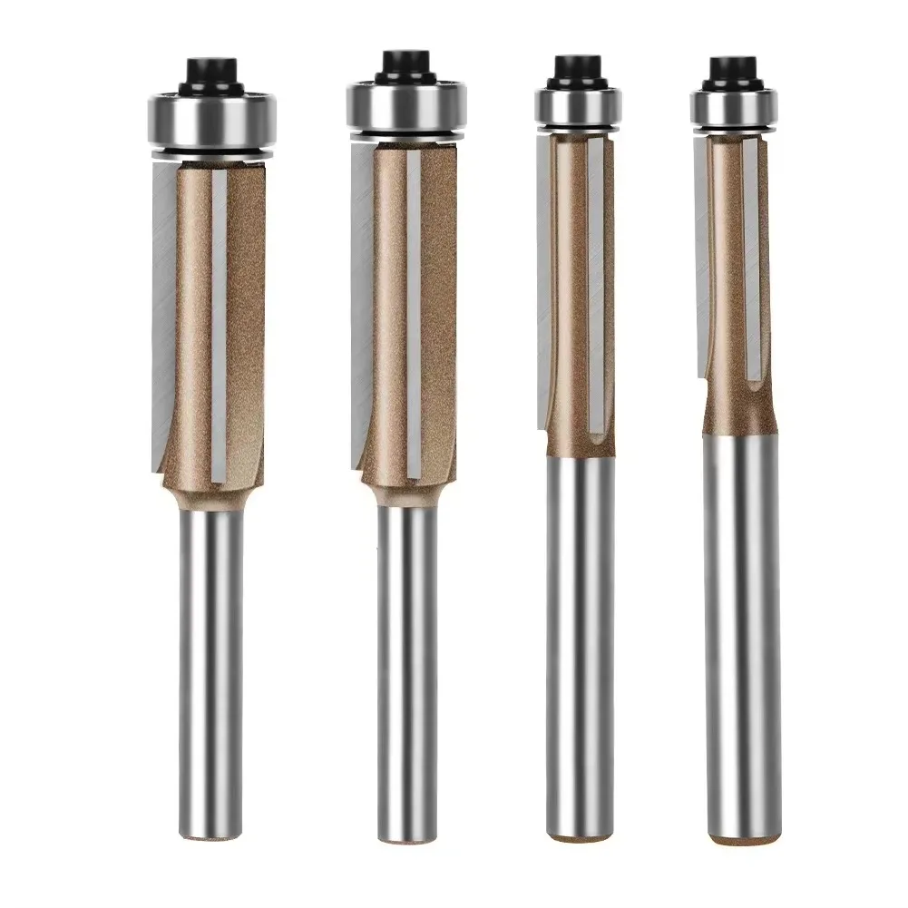 1 PC 6mm 1/4in Shank Z3 Flush Trim Router Bit 3Flute Pattern Wood Router Bit with Bearing Woodworking Milling Cutter