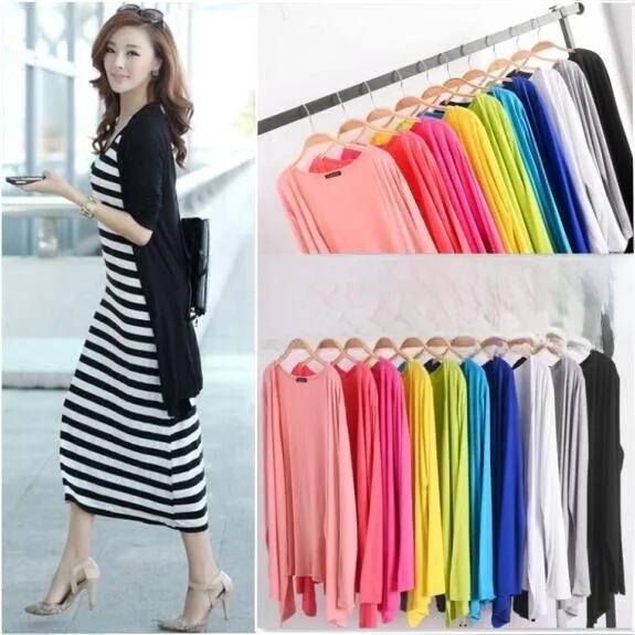 Spring Summer Thin Irregular Long Sleeve Sun Protection Modal Outerwear Air Conditioning Shirt Women's Shawl Fit Open Cardigan