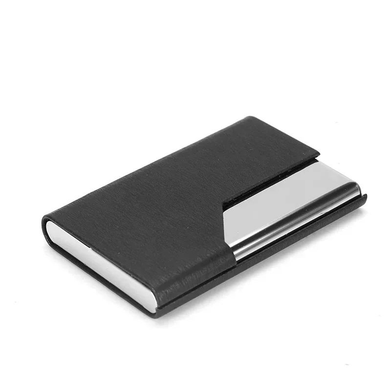 Laser Engraved LOGO Luxury Business Card Case Men's Creative Aluminum PU Case Cover Credit Card Business Card Holder Wallet
