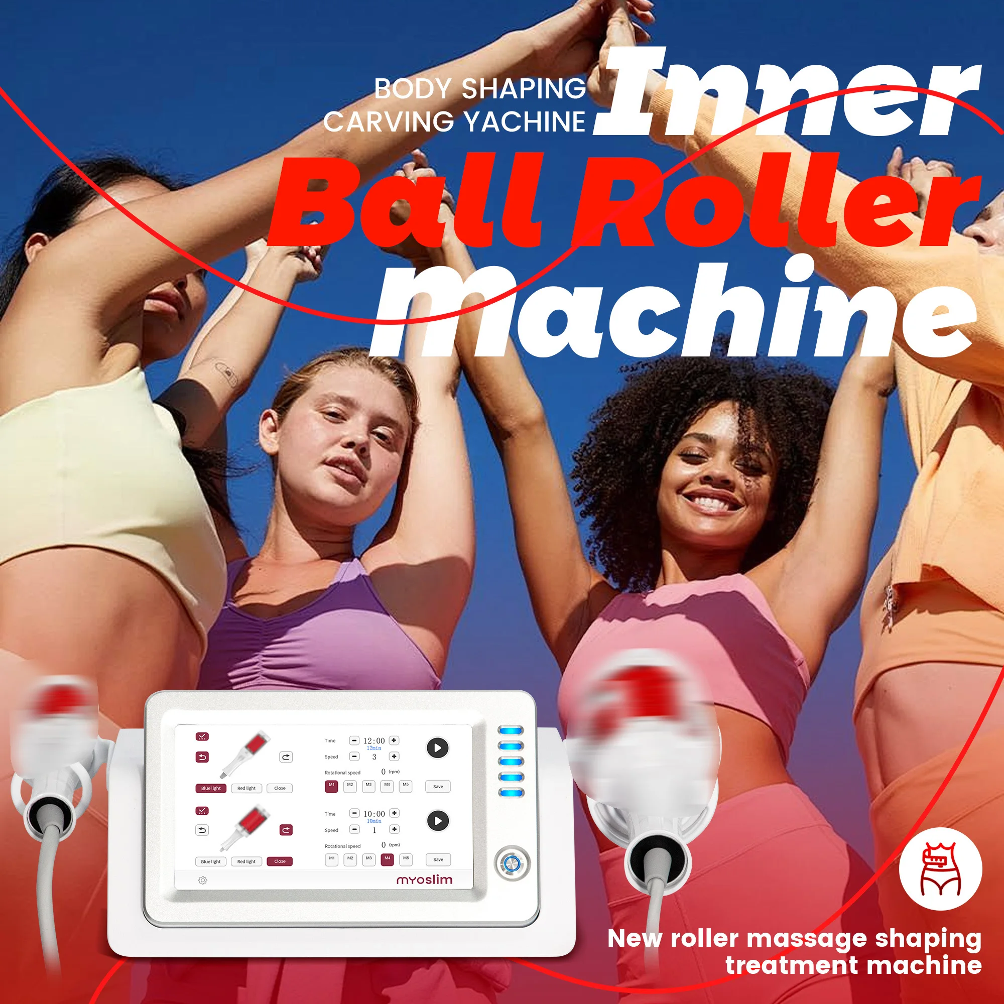 

New 360° Rotating Inner Ball Roller Massager for Body Contouring, Muscle Relaxation, Lymph Drainage, Cellulite Reduction at Home