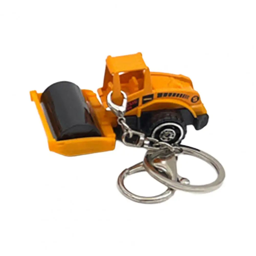 Fashion Car Key Ring Three-dimensional Mini Truck Keychain 1:64 Scale Engineering Car Model Toy Excavator Key Ring  Ornament