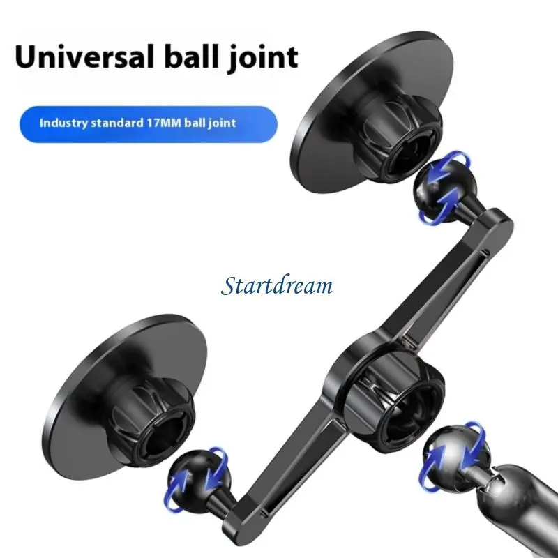 Two Phone Mount Adapters 360 Rotation 17mm Ball Head Brackets for Tablet Tripods K92C