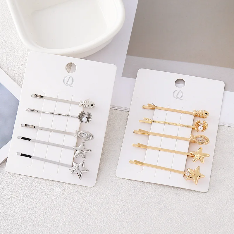 Elegant Ocean Starfish Fishbone Pearl Hair Clip Set for Women Side Bangs Versatile Hair Accessory Sturdy Durable