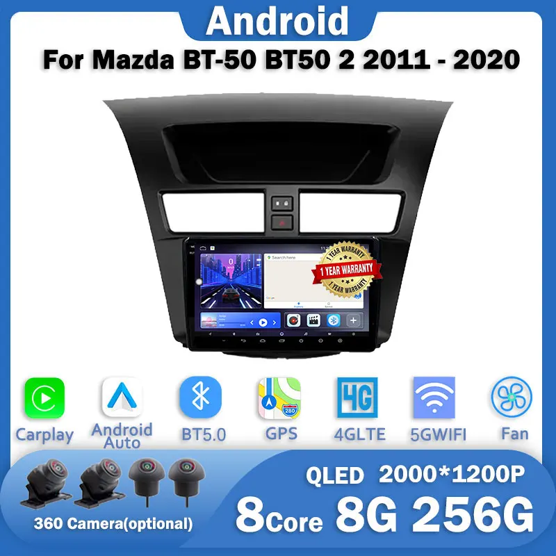 

9 ''Android 14 для Mazda BT-50 BT50 2 2011 - 2020 Автомобильный плеер радио мультимедиа видео GPS навигация Авто Carplay 4GLTE 5G