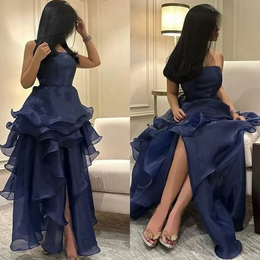 Customized  Simple Exquisite Square A-line Layered Tulle Formal Occasion Gown robe pour cérémonie de mariage فساتين كوكت 