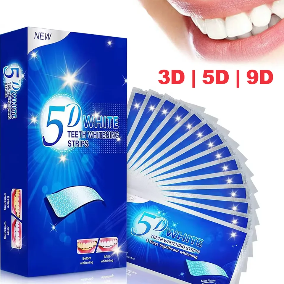 3D/5D/9D Teeth Whitening Strips Advanced Brightening Formula Reduced Sensitivity Safe Tooth Whitening Oral Care Supplies