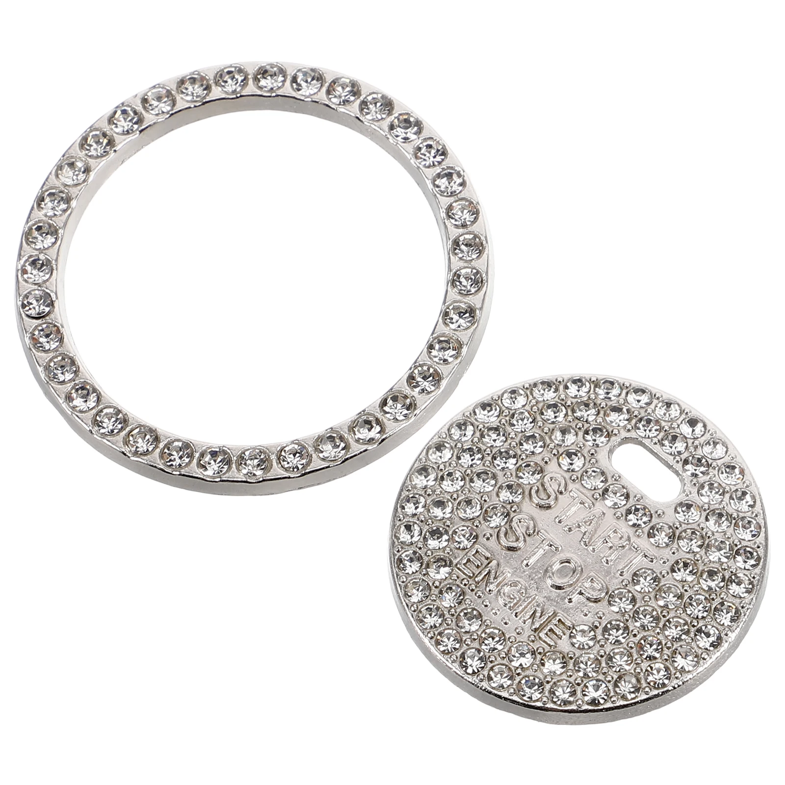 

1pcs Start Button Patch Bling Accessories Car Interior Engine Stop Cover Stickers Decoration Push Rhinestone Ring Decals