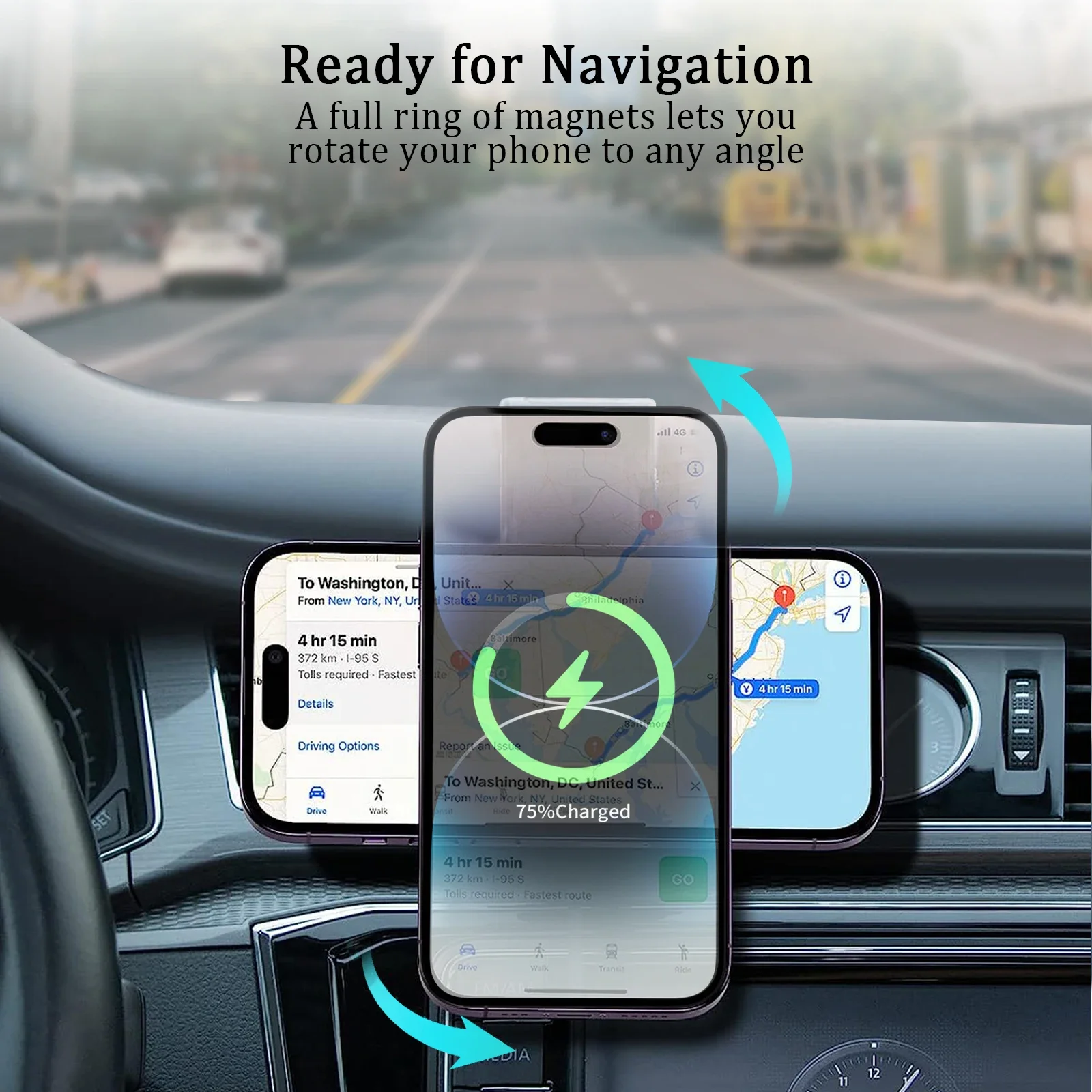 Magnetic Wireless Charger Pad Car Mount Dashboard Sticker Bracket For iPhone 15 14 13 12 Pro Max For Tesla Fast Charging Station