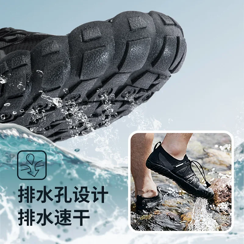 Naturehike-Outdoor Color Matching Mesh Wading Shoes, Quick Drying, Breathable, amphibious, Non Slip, River tracing