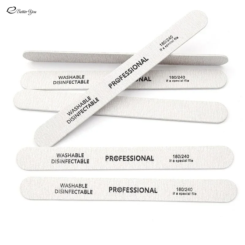 1-10pcs Wooden Nail File Professional Nail Art Sanding Buffer Files 180/240 Double Side For Salon Manicure Pedicure UV Gel Tips