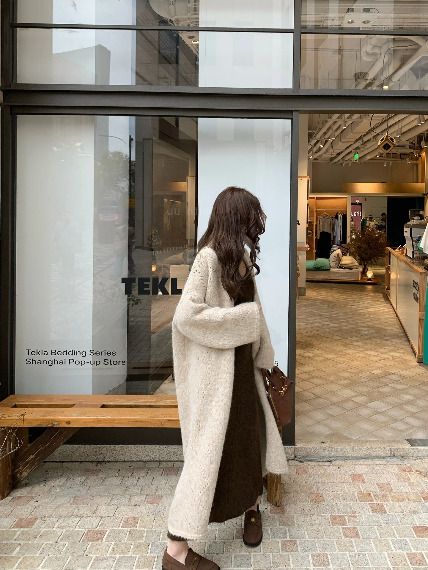 

Chen Dauyu Korean Sle Thi Long over Knee Knitted Sweater Coat Women Autumn Winter Loose Lazy High End Feeling Outerwear