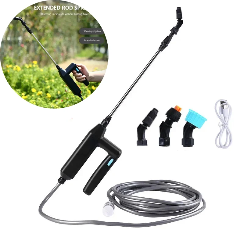 7.4V Garden Watering Spray Gun USB Automatic Electric Sprayer Nozzle Sprinkler Garden Plant Watering Can Spray Irrigation Tool