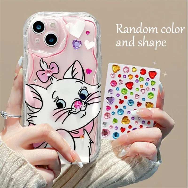 Custodia morbida in Silicone Disney Diamond Pink Cat per Huawei Mate 60 Pro 50 40 30 P60 Art P50 P40 Lite P30 Nova 9 SE 10 11 Honor 80 90