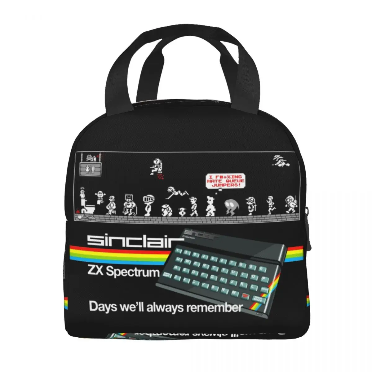 Custom ZX Spectrum Insulated Lunch Bags for School Office Leakproof Thermal Cooler Lunch Box Women Children