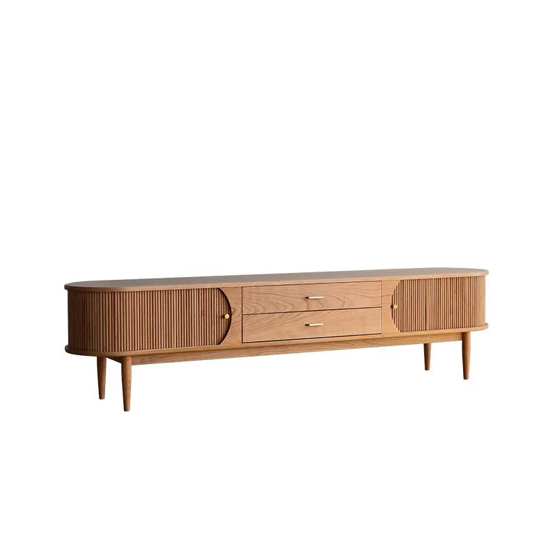 Modern minimalist combination black walnut cherry solid wood TV cabinet upgrade multi-function