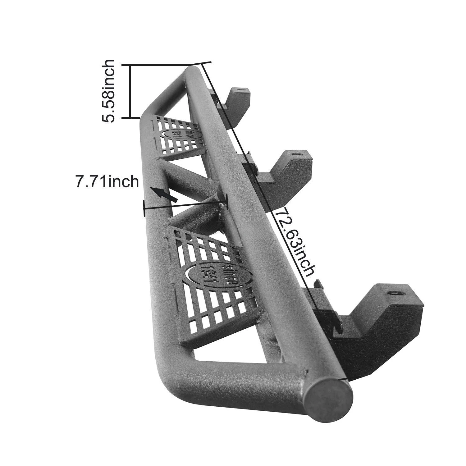 New Product JL Running Board Drop Side Step Fit 2018-2024  JL Unlimited 4 Doors, Heavy-Duty Steel Nerf Side Step