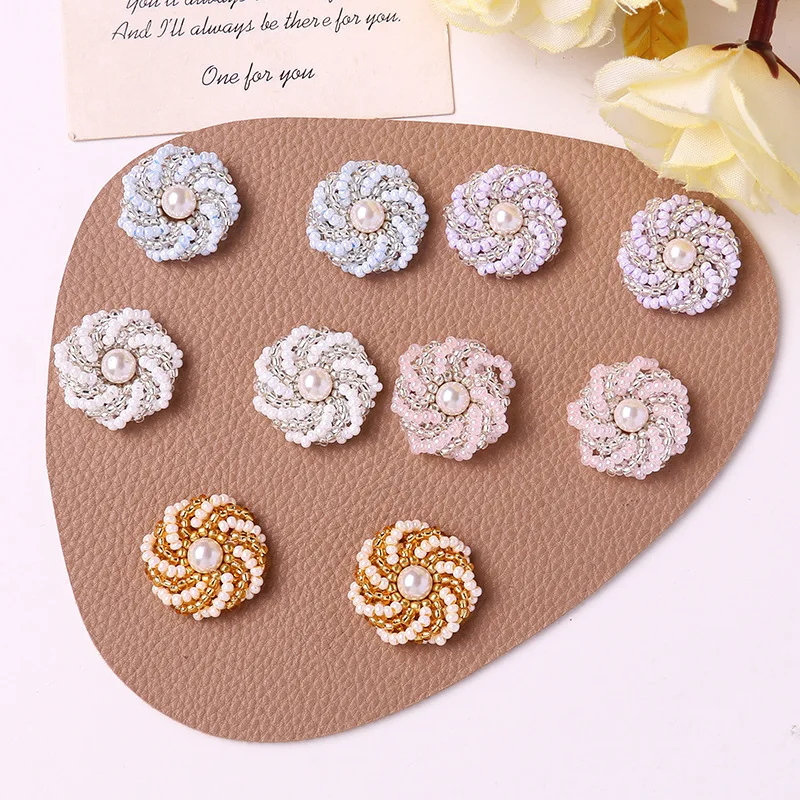 Shoe Charms 1 Piece Handwoven Pearl Beaded Rose Flower Sweet Versatile Decor for Clear Clog Sandals Korean Style