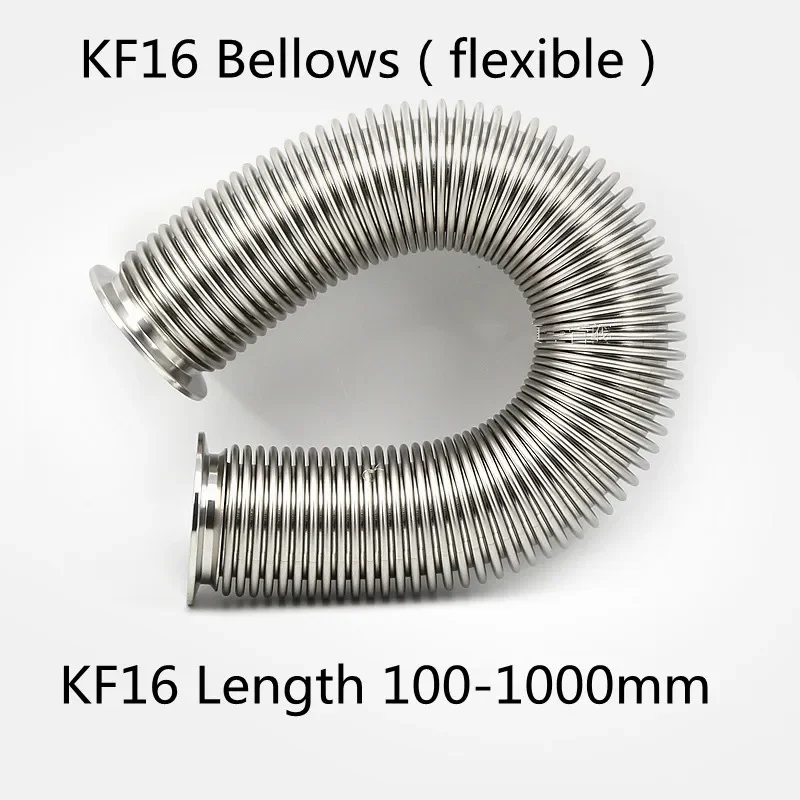 KF16 Vacuum Flexible compressible Bellows 304 Stainless Steel material Flexible Hose Tube Flexible Pipe Expansion Bellows