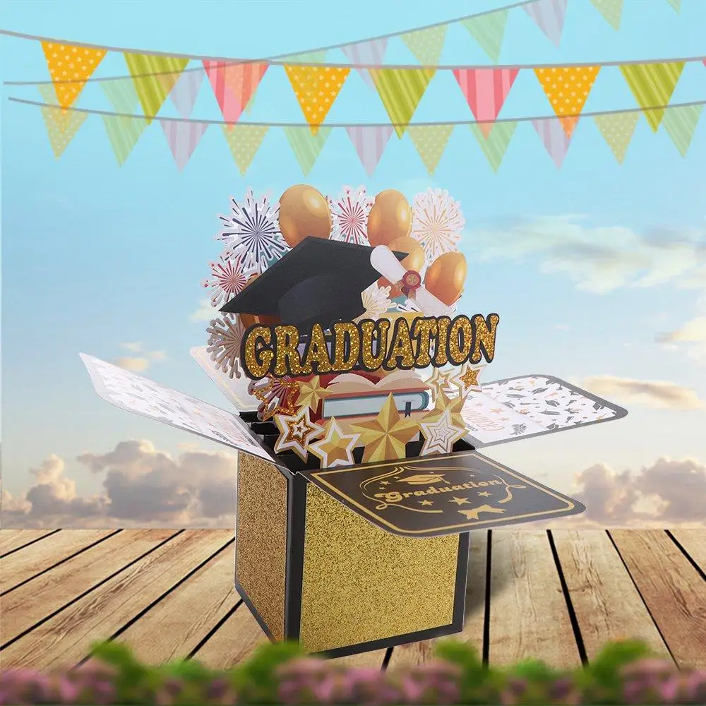 

Paper 3D Pop Up Graduation Greeting Card Handmade Wishing Congrats Grad Card Unique Funny Graduation Gift Card Party Decoration