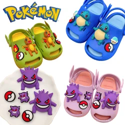 6pcs Pokemon Shoe Buckle Cartoon Gengar Squirtle Charmander DIY Sneakers Sandals Decoration Accessories Kids Toys Birthday Gifts