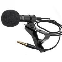 3.5mm Mini Lavalier Microphone Clip on Lapel Mic For Mobile Phone PC Laptop Wired Mic Speaker Lapel Microphone For Recording