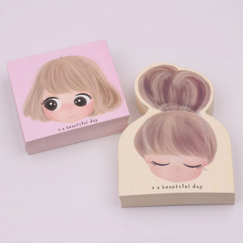 100 PCS Hairband Packing Paper Card Cute Cartoon Girls Display Cards Hair Accessories Barrettes Holder Display Cardboard