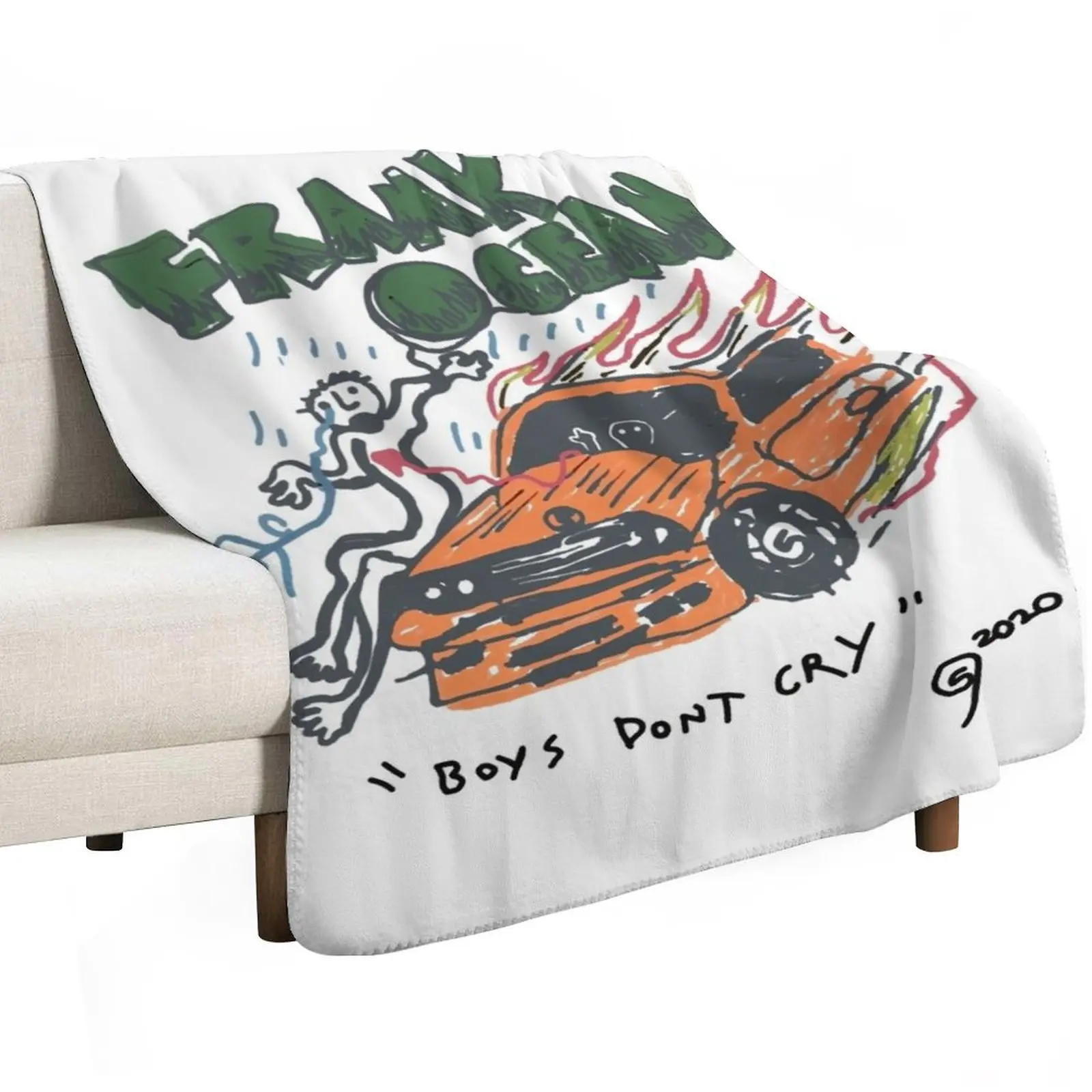 Frank Ocean and the cars of Blonde Throw Blanket Soft Bed linens Hairy Bed Cute Plaid Furry Blankets