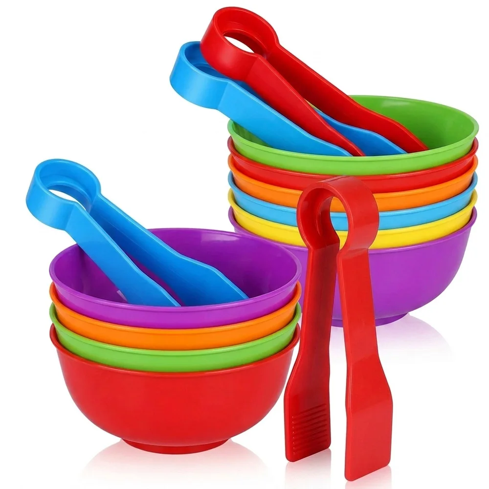 Counting Toy 30‑68PCS Color Sorting Bowls with Tweezers Montessori Preschool Fine Motor Training Educational Toy Kids Gift