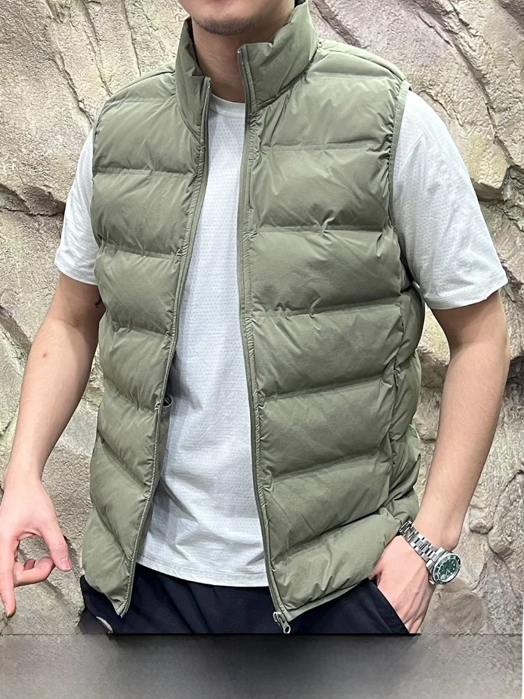 

Thiened Stand Collar Outdoor Vest Men's Women's Autumn Winter Stand Fit Zipper Pure Color Faionable Youth Leisure Vest