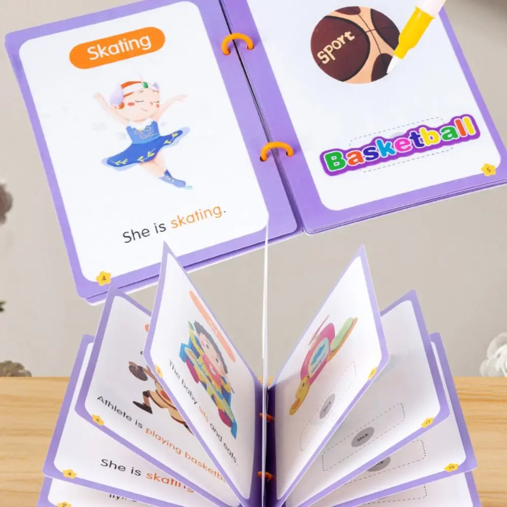 Coloriage avec stylo jouets de dessin à l'eau Montessori dessin éducatif précoce jouets Montessori réutilisable dessin animé livre de dessin anniversaire