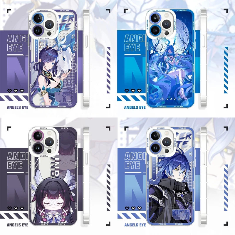 Etui Genshin Impact Lauma Flins Columbina na Xiaomi Redmi Note 14 13 12 11 Pro Plus 11S 12S 10 10S 14C 13C 12C, przezroczyste etui TPU