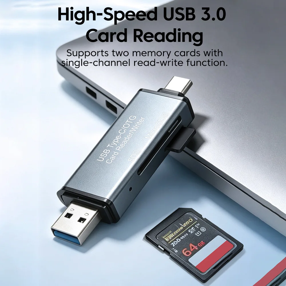 2 in 1 USB 3.0 Card Reader USB Adapter High Speed Micro SD TF Memory Card Device Smart Cardreader For PC Laptop Accessories