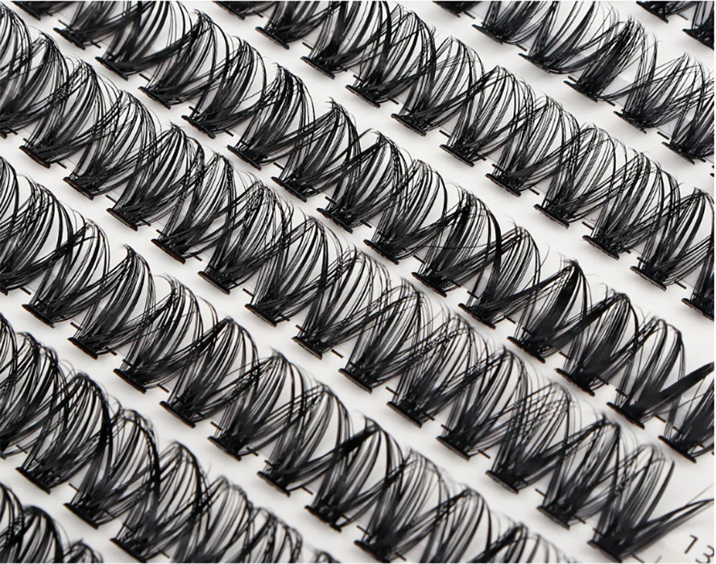 14 rows of D-curve large capacity grafting false eyelashes 30P/40P single cluster mixed natural dense segmented false eyelashes