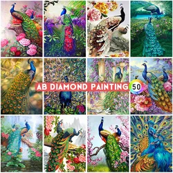 Pittura diamante 5D AB Pavone Animale Fenice 50 colori Mosaico Strass Arte Punto croce Kit ricamo Artigianato fai da te Decorazioni per la casa