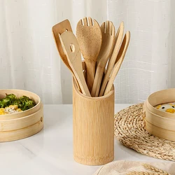 11.81*2.36in Kitchen Kit Bamboo Non Stick Frying Pan Spatula Bamboo Rice Spoon Spatula High Temperature Resistant Cooking Tool