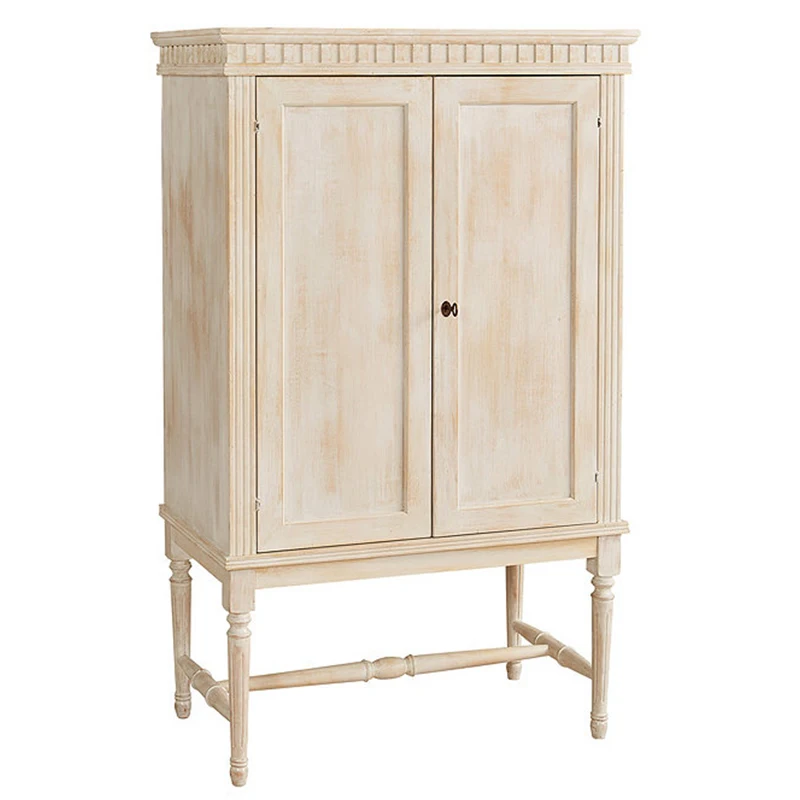 Solid wood multi-functional  neoclassical old storage wine cabinet