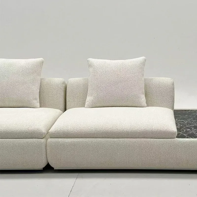 Simple household small apartment rental apartment cream style skin-friendly flannel small sofa