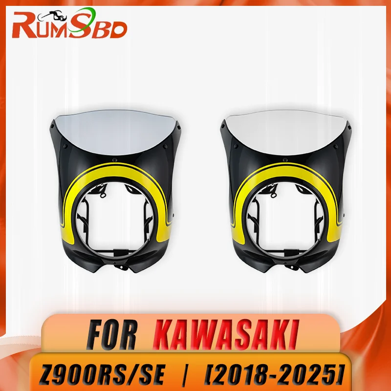 

Headlight Front Cowl Mask with Windscreen Retro Headlamp For Kawasaki Z900RS SE 2018 2019 2020 2021 2022 2023 2024 2025