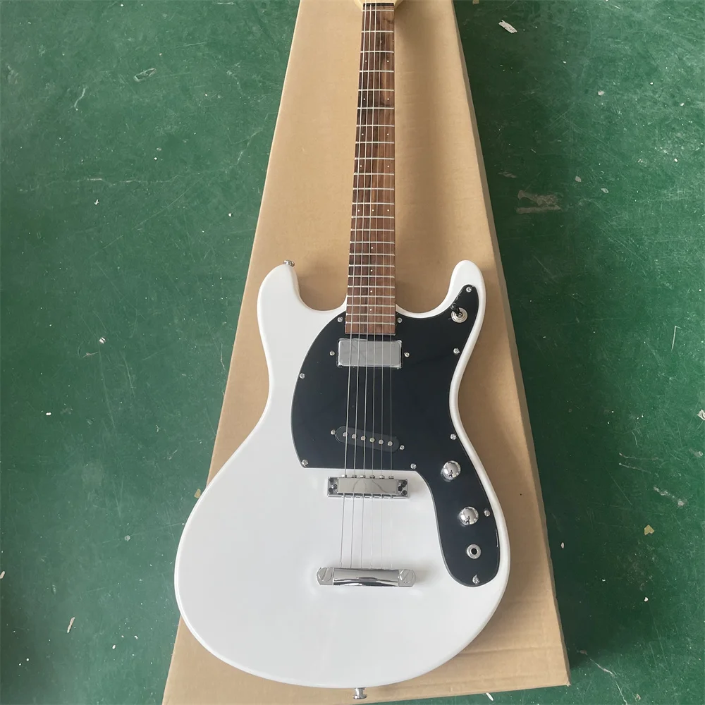 In stock Ventures Johnny Ramone Mosrite Mark II White Electric Guitar Tune-A-Matic & Stop Tailpiece, Mini Humbucker Neck Pickup