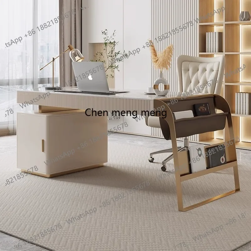 New arrive Computer desk office Italian minimalist rock slab desk light luxury modern simple high-end home study writing desk an